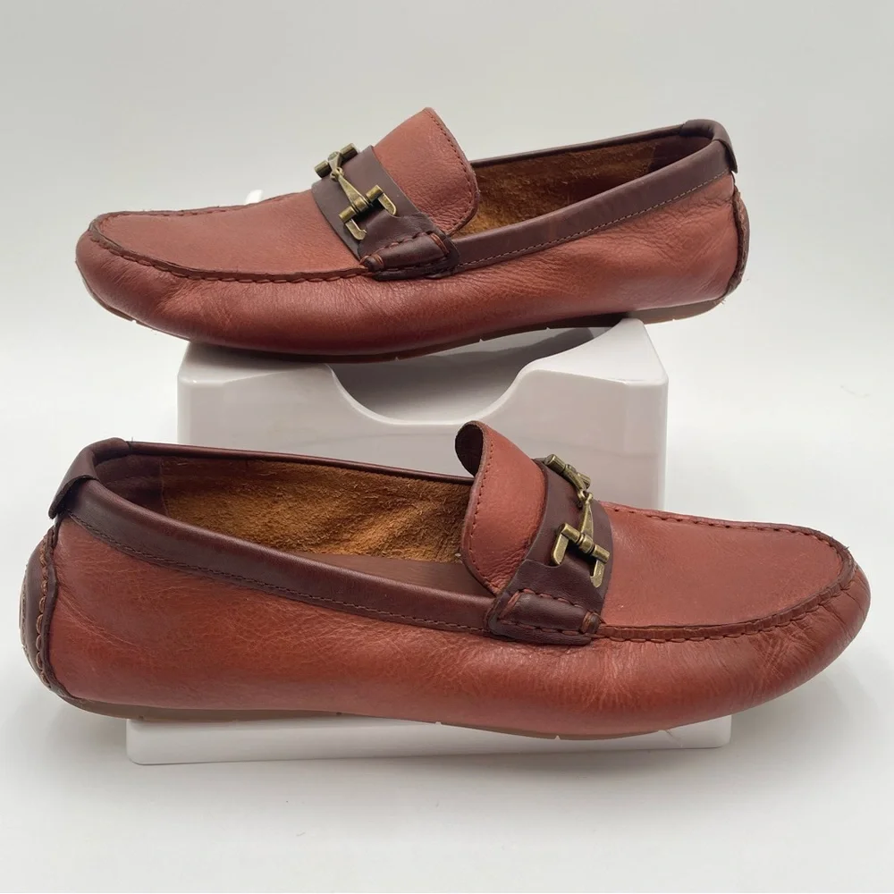 Mens Cole Haan Leather Driving Loafer Brown 8.5 Classic Casual Preppy Bit